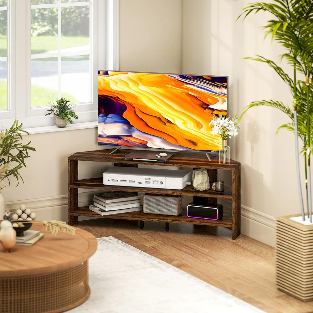 HOMCOM Corner TV Stand with 2 Open Shelves for 47 Inch TV Additional View 18