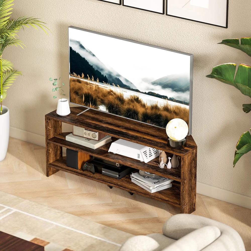 HOMCOM Corner TV Stand with 2 Open Shelves for 47 Inch TV Additional View 19