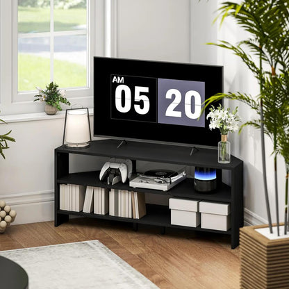 HOMCOM Corner TV Stand with 2 Open Shelves for 47 Inch TV Additional View 2