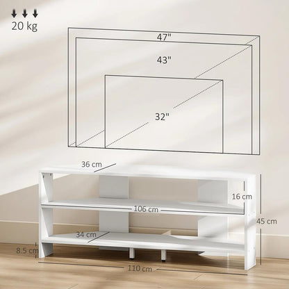 HOMCOM Corner TV Stand with 2 Open Shelves for 47 Inch TV Additional View 25