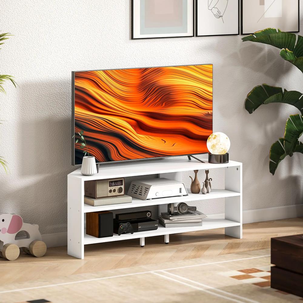 HOMCOM Corner TV Stand with 2 Open Shelves for 47 Inch TV Additional View 28