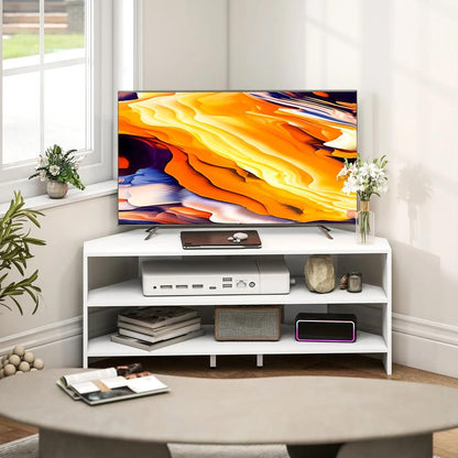 HOMCOM Corner TV Stand with 2 Open Shelves for 47 Inch TV Additional View 29