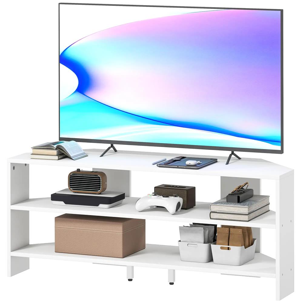 HOMCOM Corner TV Stand with 2 Open Shelves for 47 Inch TV Additional View 33