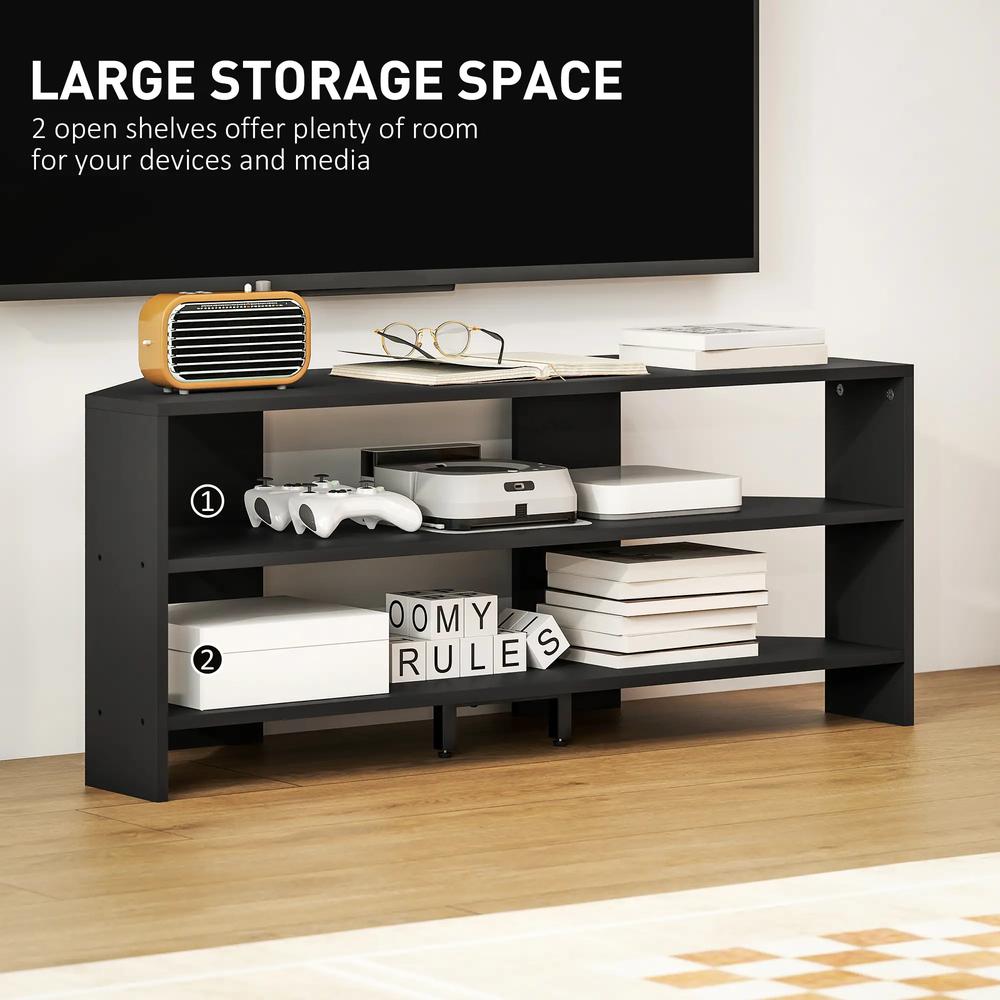HOMCOM Corner TV Stand with 2 Open Shelves for 47 Inch TV Additional View 5
