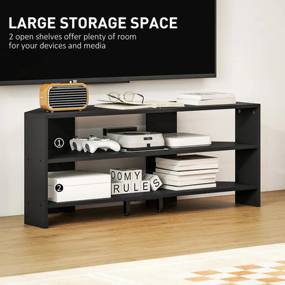 HOMCOM Corner TV Stand with 2 Open Shelves for 47 Inch TV Additional View 5