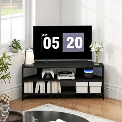 HOMCOM Corner TV Stand with 2 Open Shelves for 47 Inch TV Additional View 7