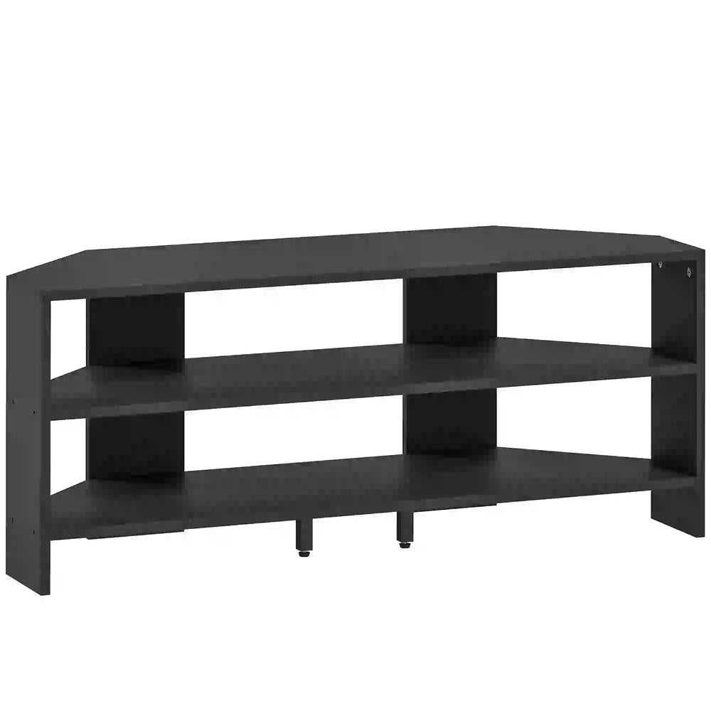 HOMCOM Corner TV Stand with 2 Open Shelves for 47 Inch TV