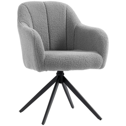 HOMCOM 360 Degree Swivel Accent Chair, Teddy Fleece Fabric Armchair Additional View 12