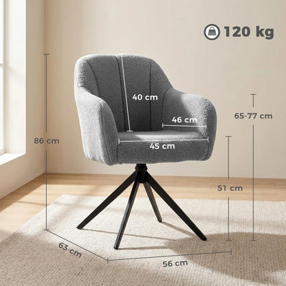 HOMCOM 360 Degree Swivel Accent Chair, Teddy Fleece Fabric Armchair Additional View 14