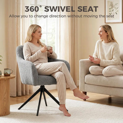HOMCOM 360 Degree Swivel Accent Chair, Teddy Fleece Fabric Armchair Additional View 17