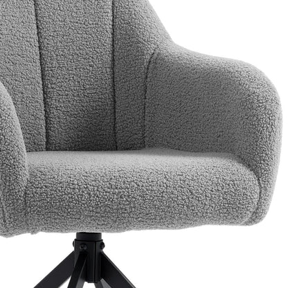 HOMCOM 360 Degree Swivel Accent Chair, Teddy Fleece Fabric Armchair Additional View 23