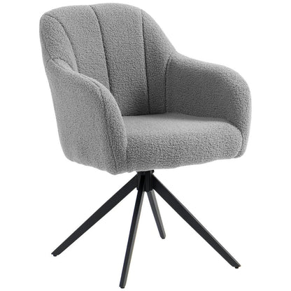 HOMCOM 360 Degree Swivel Accent Chair, Teddy Fleece Fabric Armchair Additional View 26