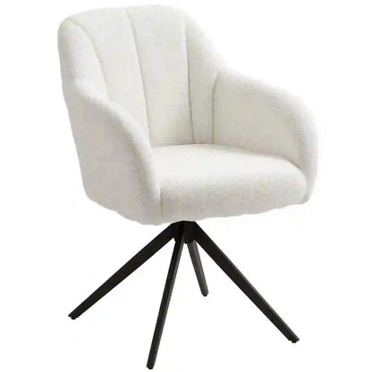 HOMCOM 360 Degree Swivel Accent Chair, Teddy Fleece Fabric Armchair