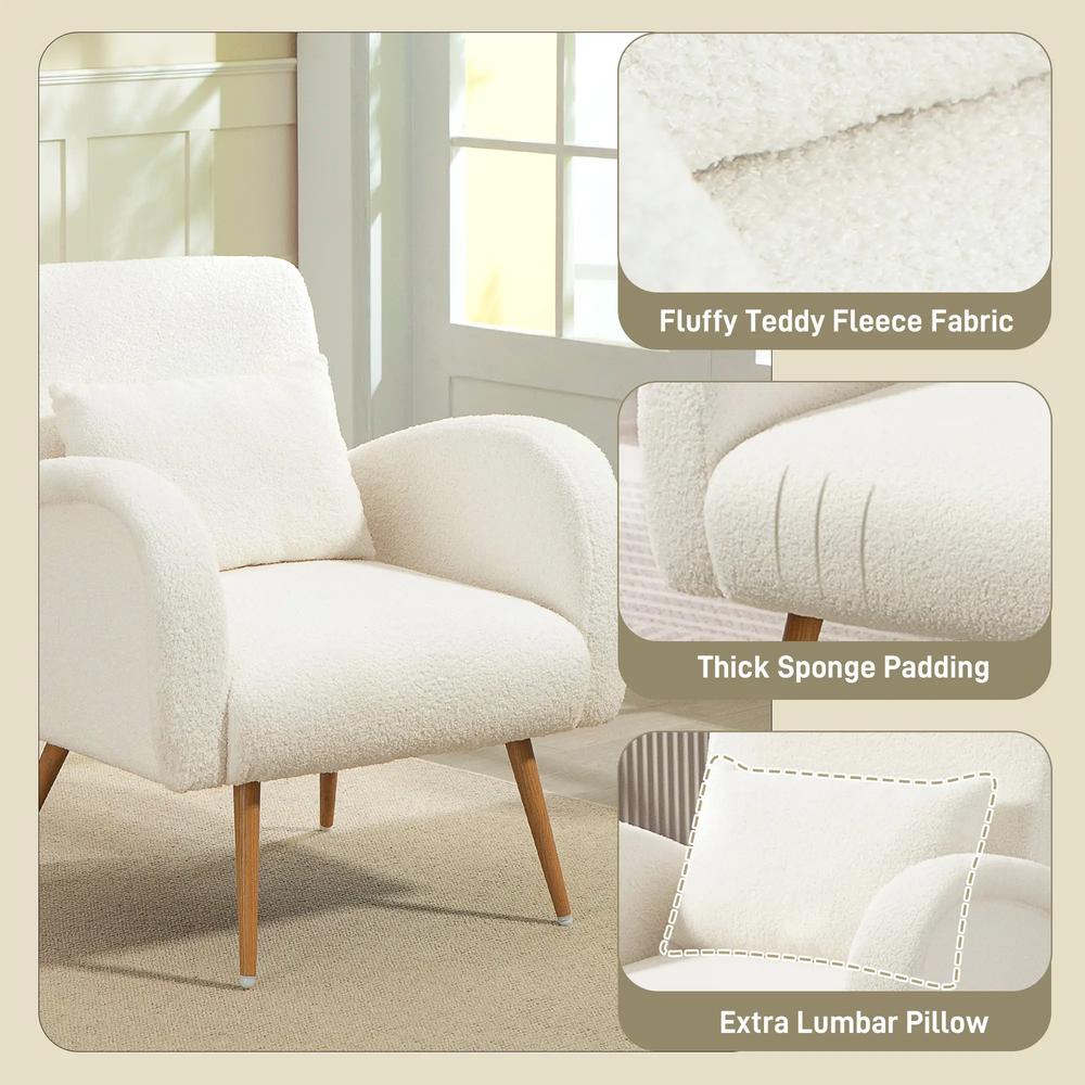 HOMCOM Teddy Fleece Accent Chair Additional View 15