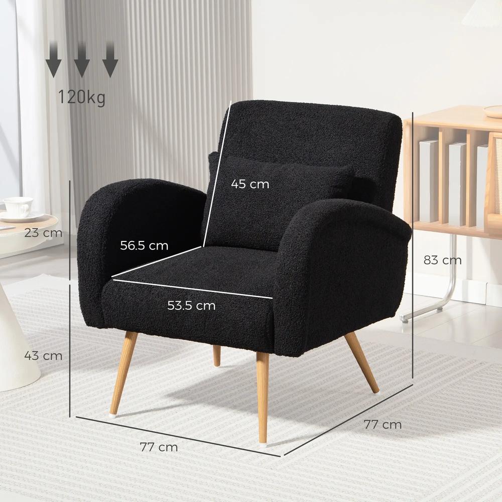 HOMCOM Teddy Fleece Accent Chair Additional View 3