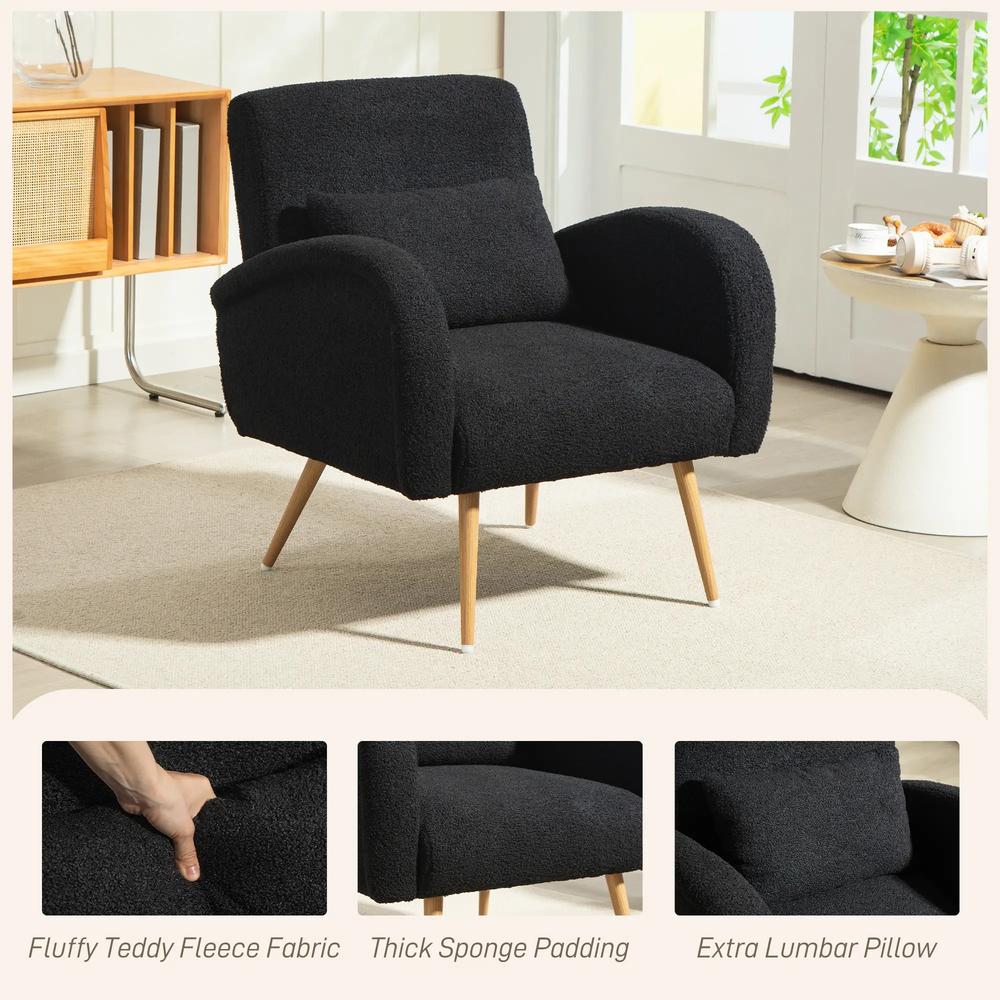 HOMCOM Teddy Fleece Accent Chair Additional View 4