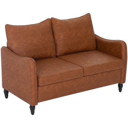 HOMCOM Faux Leather Marble-Effect Two-Seater Sofa Additional View 11
