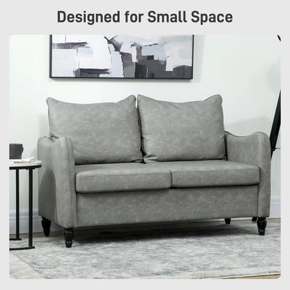 HOMCOM Faux Leather Marble-Effect Two-Seater Sofa Additional View 17
