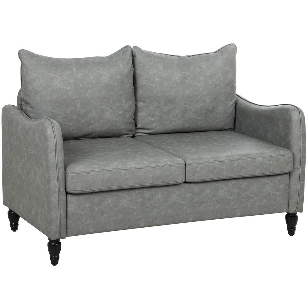 HOMCOM Faux Leather Marble-Effect Two-Seater Sofa Additional View 22