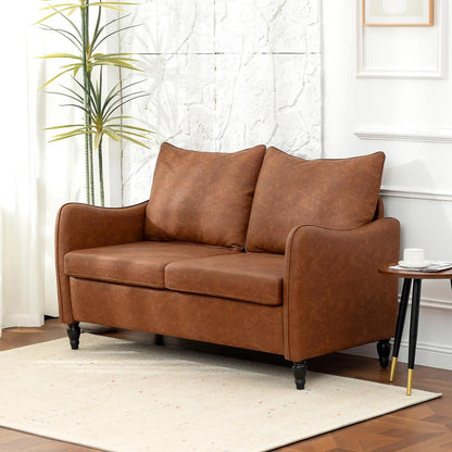 HOMCOM Faux Leather Marble-Effect Two-Seater Sofa Additional View 10