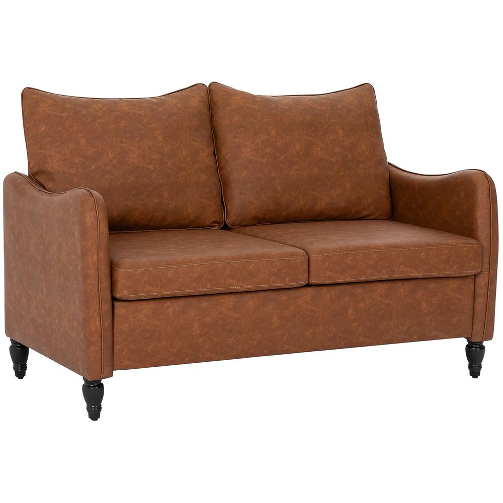 HOMCOM Faux Leather Marble-Effect Two-Seater Sofa