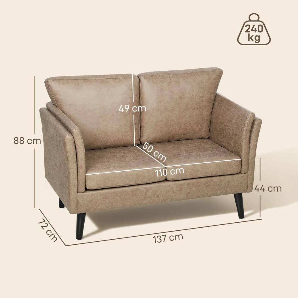 HOMCOM Two-Seater Leathaire Sofa Additional View 14