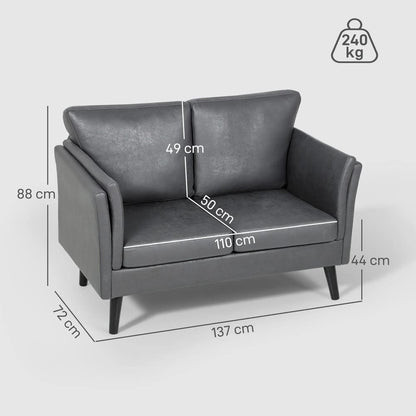 HOMCOM Two-Seater Leathaire Sofa Additional View 3