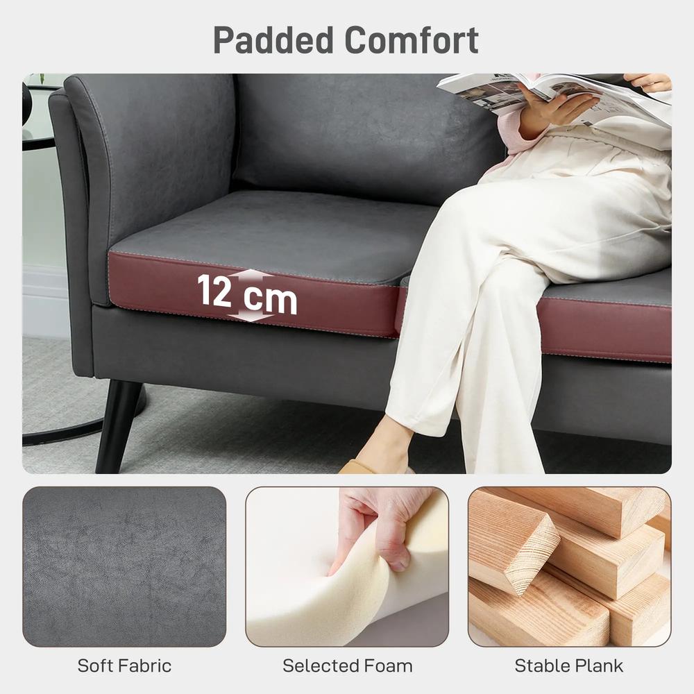 HOMCOM Two-Seater Leathaire Sofa Additional View 5
