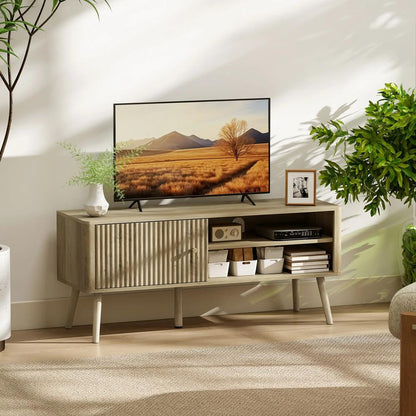 HOMCOM TV Stand Cabinet for TVs up to 55" - Oak Additional View 2