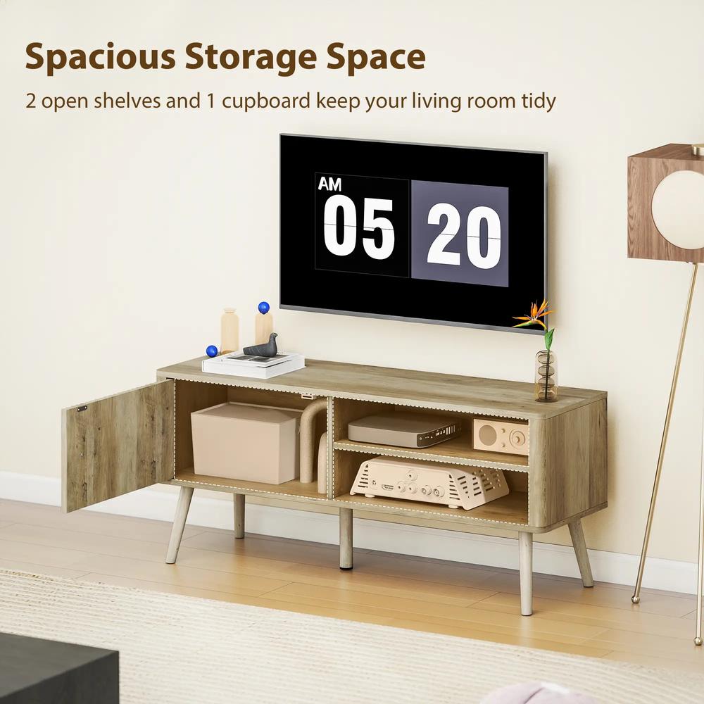 HOMCOM TV Stand Cabinet for TVs up to 55" - Oak Additional View 4