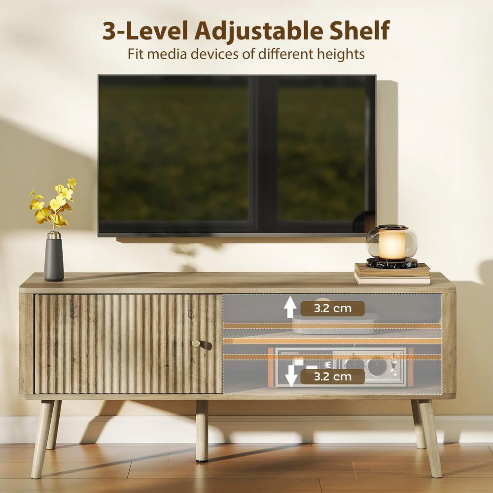 HOMCOM TV Stand Cabinet for TVs up to 55" - Oak Additional View 5