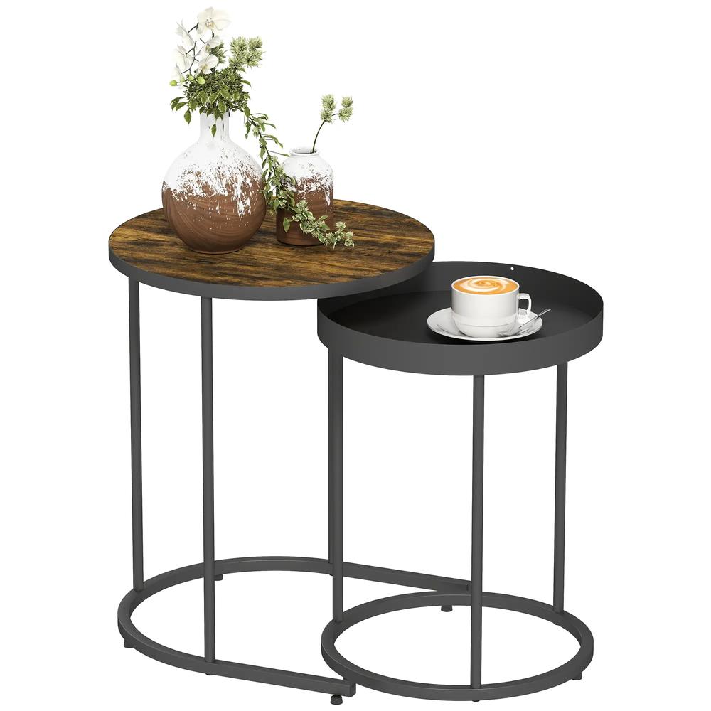 HOMCOM Set of Two Industrial Nesting Tables Additional View 11