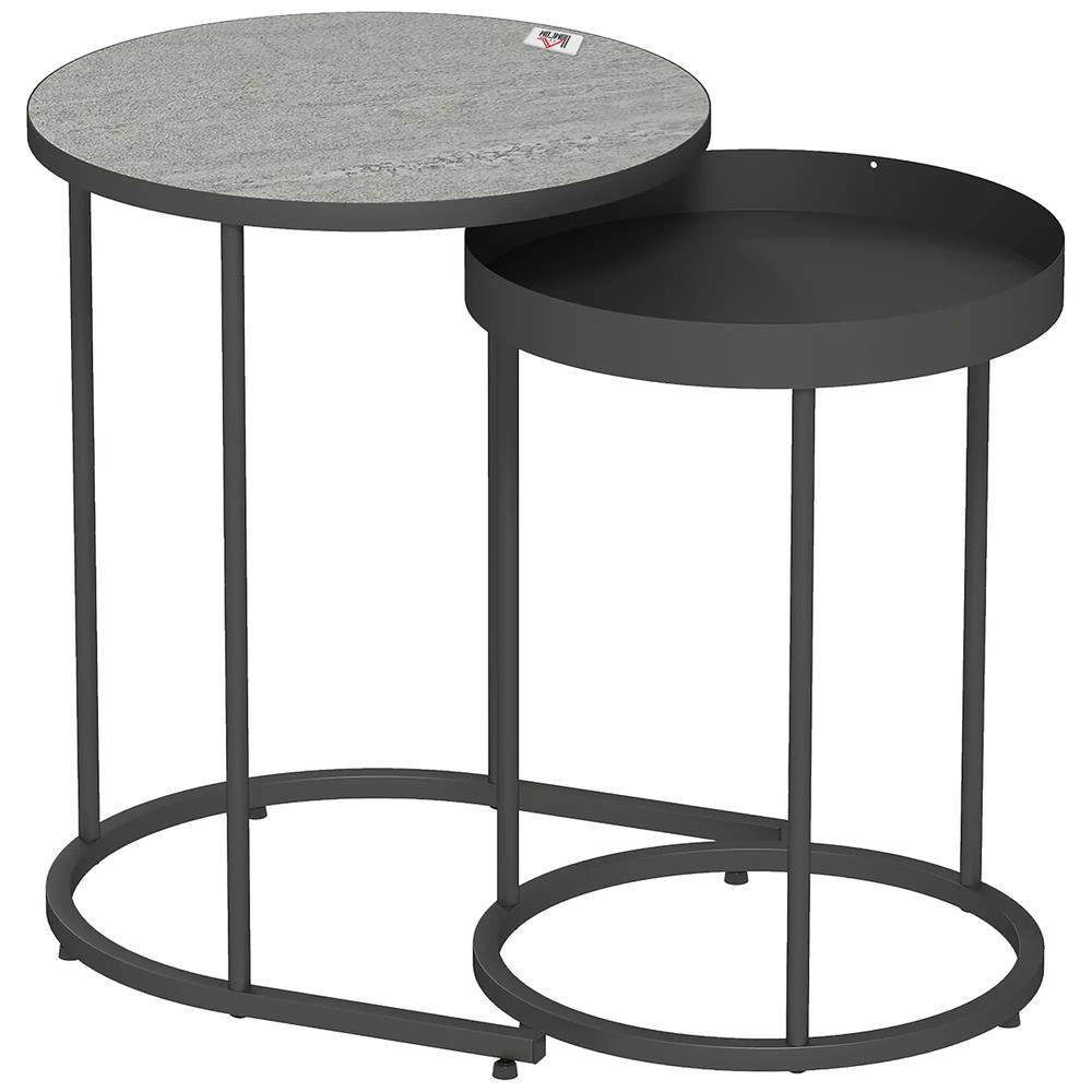 HOMCOM Set of Two Industrial Nesting Tables Additional View 12