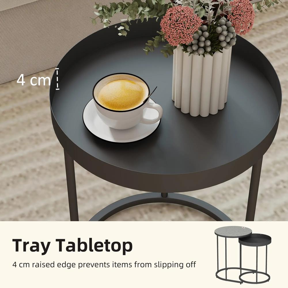 HOMCOM Set of Two Industrial Nesting Tables Additional View 16