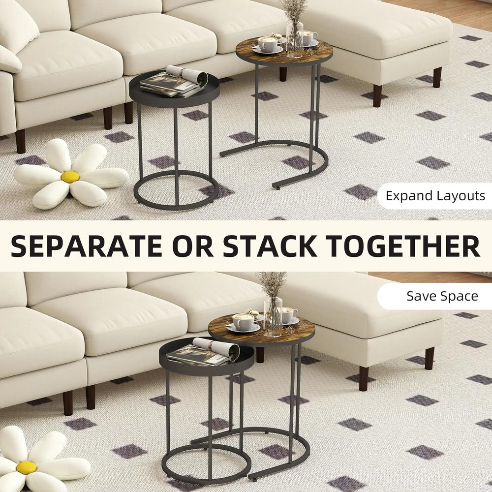 HOMCOM Set of Two Industrial Nesting Tables Additional View 4