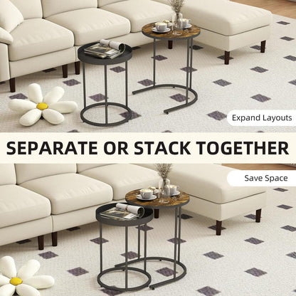 HOMCOM Set of Two Industrial Nesting Tables Additional View 4