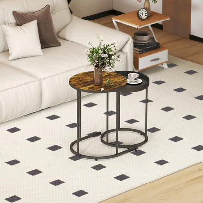 HOMCOM Set of Two Industrial Nesting Tables Additional View 7