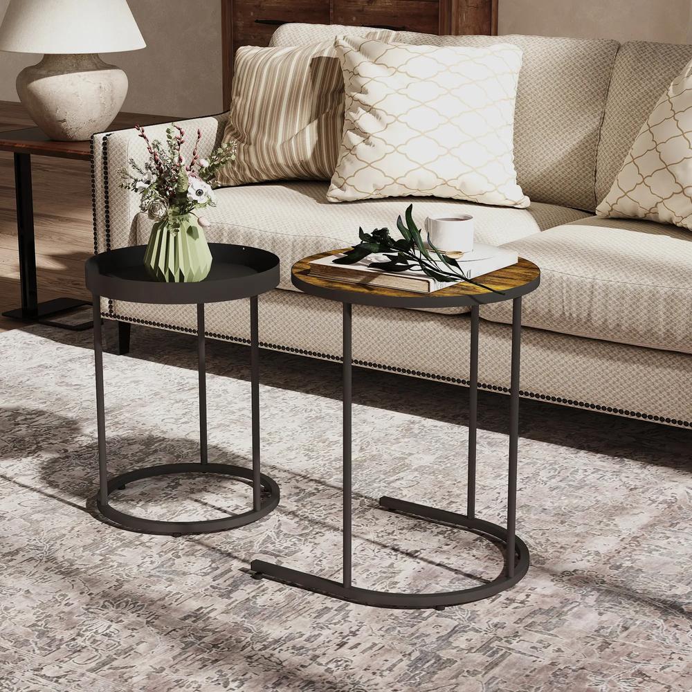 HOMCOM Set of Two Industrial Nesting Tables Additional View 10
