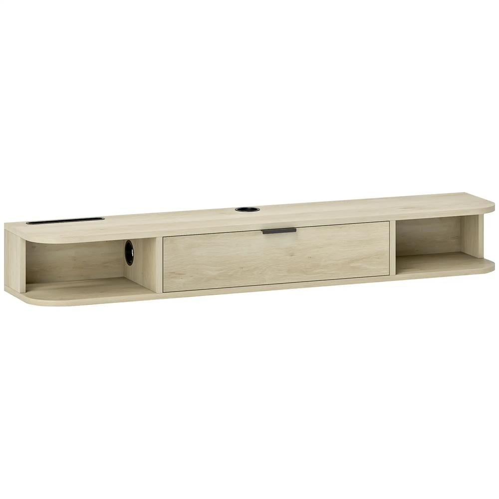 HOMCOM 120 cm Floating TV Unit for TVs up to 50 Inch - Natural