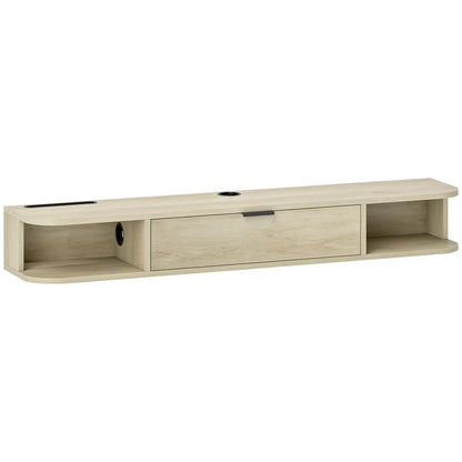 HOMCOM 120 cm Floating TV Unit for TVs up to 50 Inch - Natural