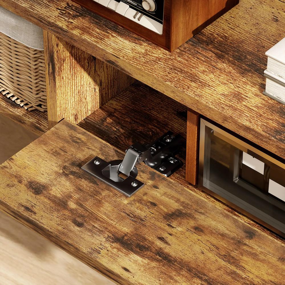 HOMCOM 120 cm Floating TV Unit for TVs up to 50 Inch - Rustic Brown Additional View 9