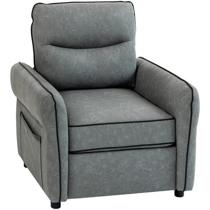 HOMCOM Accent Chair, Faux Leather Armchair - Grey Additional View 11