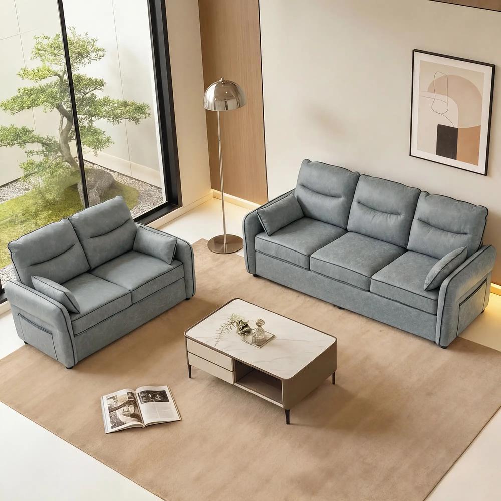 HOMCOM Accent Chair, Faux Leather Armchair - Grey Additional View 7
