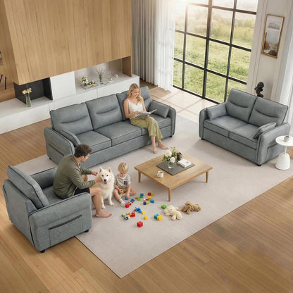 HOMCOM Accent Chair, Faux Leather Armchair - Grey Additional View 9