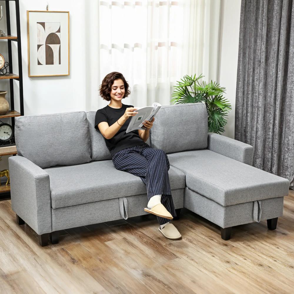 HOMCOM Three-Seater Storage Sofa Bed Additional View 13