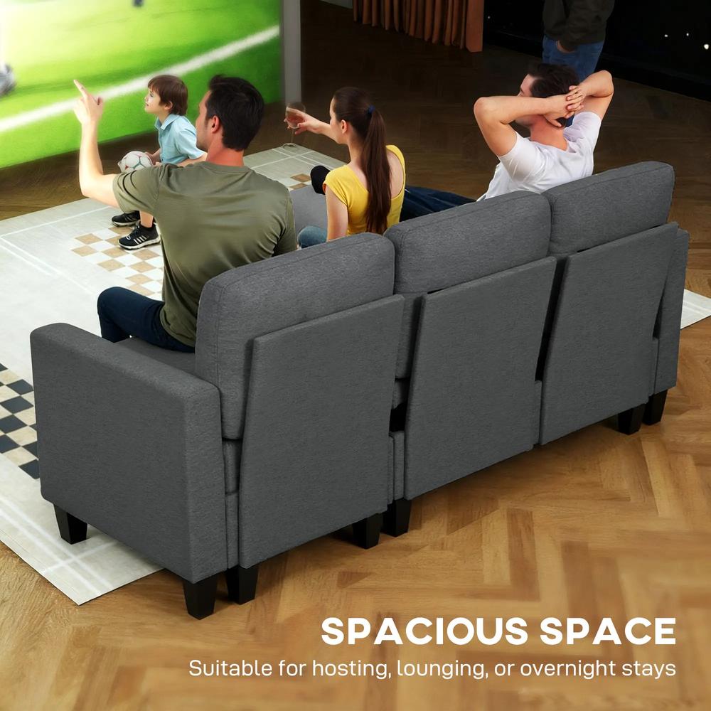 HOMCOM Three-Seater Storage Sofa Bed Additional View 4