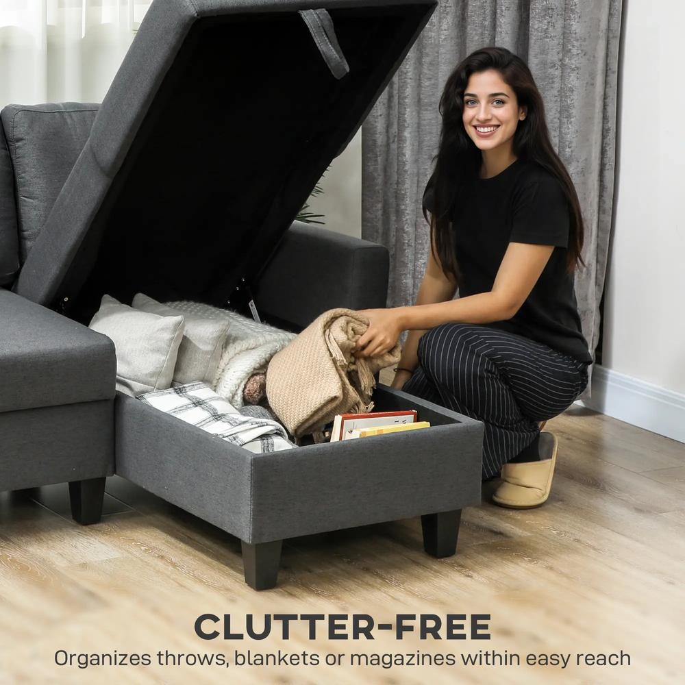HOMCOM Three-Seater Storage Sofa Bed Additional View 6