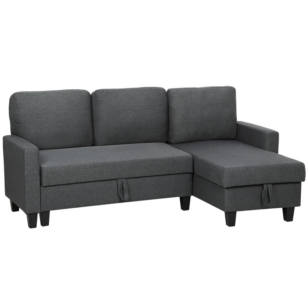 HOMCOM Three-Seater Storage Sofa Bed
