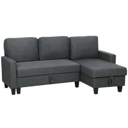 HOMCOM Three-Seater Storage Sofa Bed