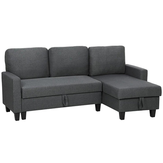 HOMCOM Three-Seater Storage Sofa Bed